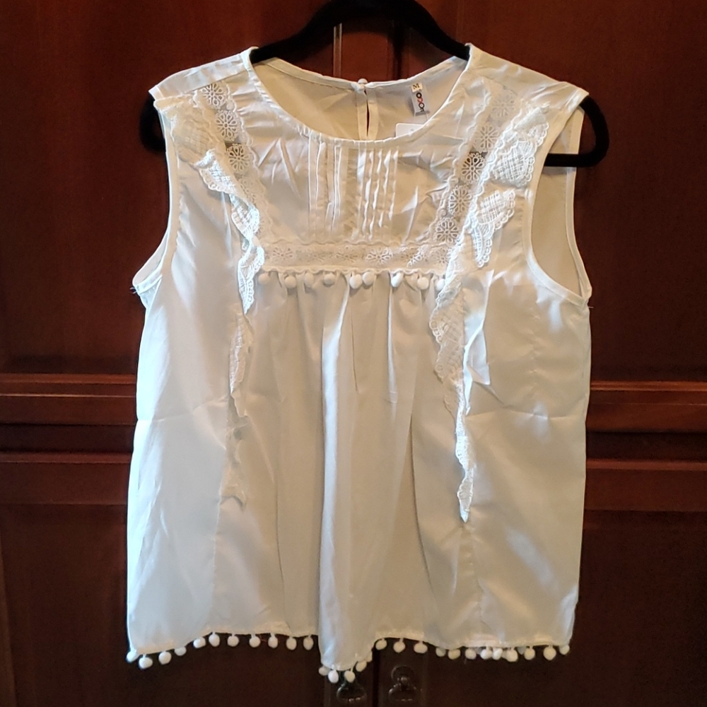 New White Babydoll Top